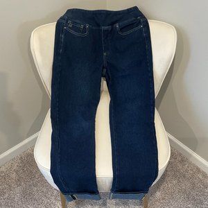 PRICE DROP!Belle By Kim Gravel Cuffed, Pull on, Straight leg Jeans Dark Wash - 6